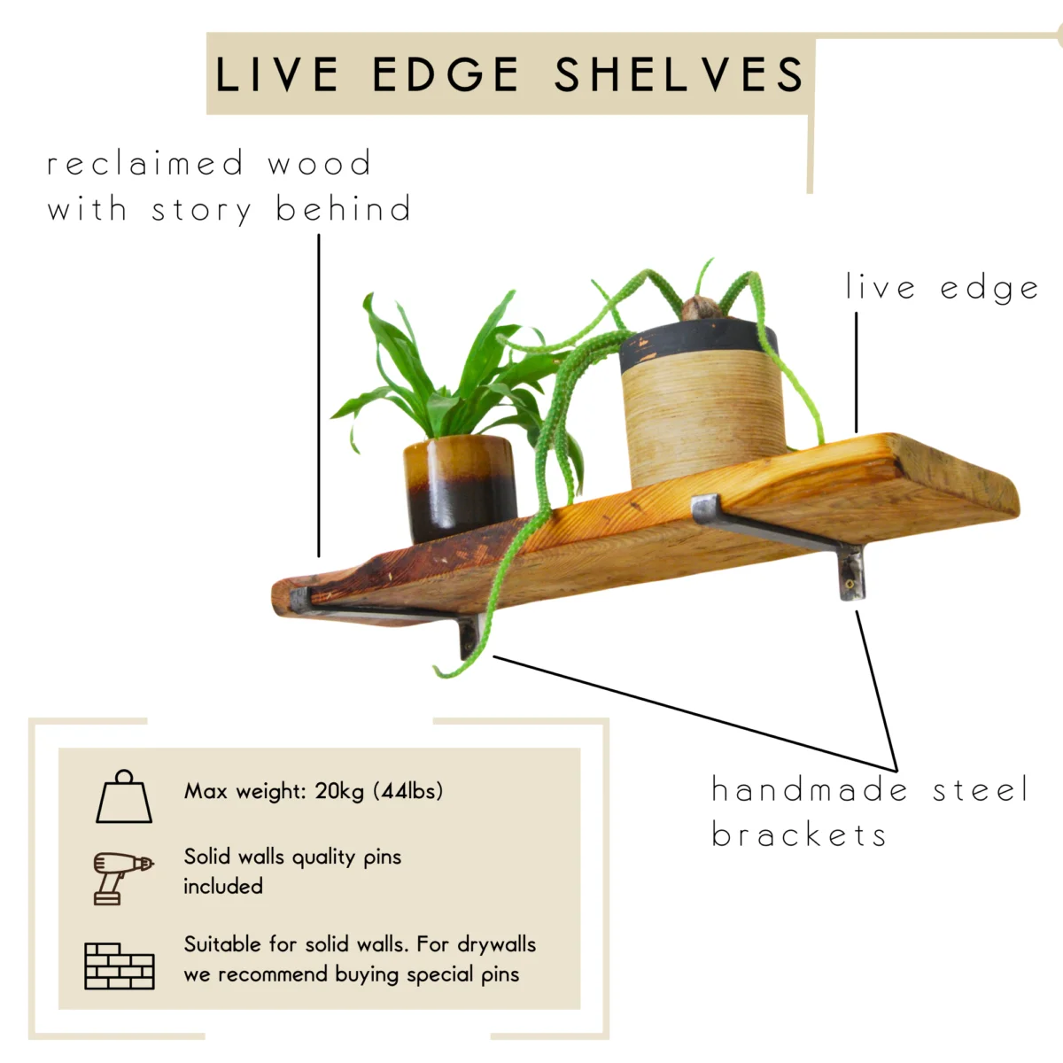 Floating shelves, floating shelf. Infographic about resistance of floating shelves