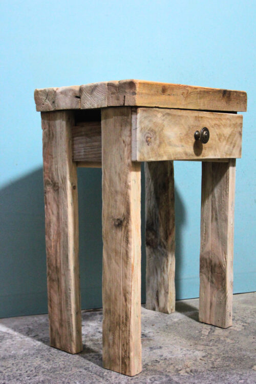 end table, nightstand, reclaimed wood furniture, zero waste furniture, upcycled wood