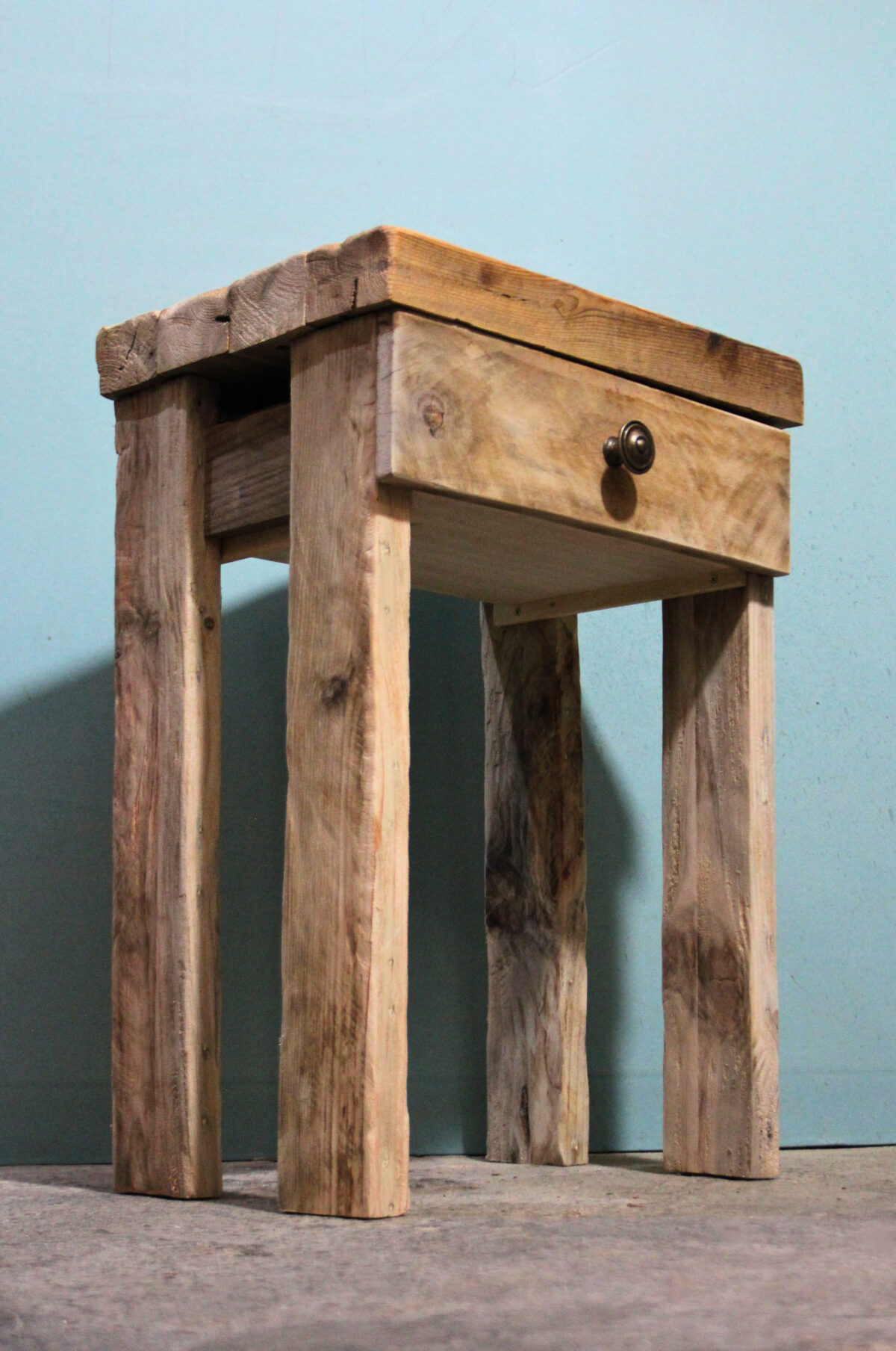 end table, nightstand, reclaimed wood furniture, zero waste furniture, upcycled wood