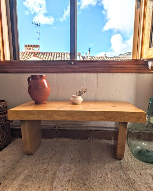 Rustic Farmhouse slab Table, wood slab bench, live edge slab, live edge low coffee table