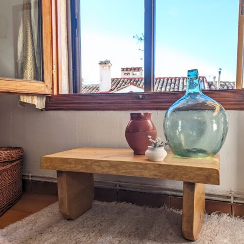 Rustic Farmhouse slab Table, wood slab bench, live edge slab, live edge low coffee table