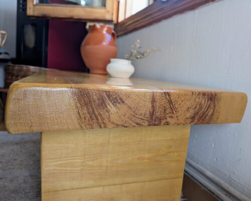 Rustic Farmhouse slab Table, wood slab bench, live edge slab, live edge low coffee table